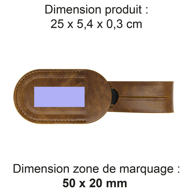 Étiquette bagage personnalisable en cuir véritable Akashi ®
