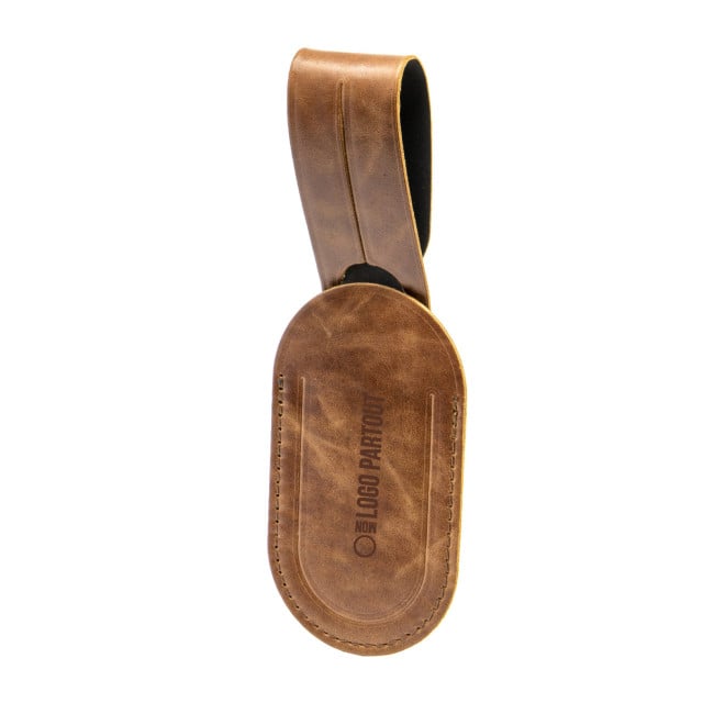 Étiquette bagage personnalisable en cuir véritable Akashi ®