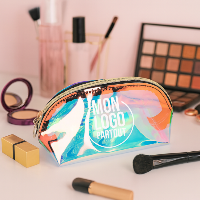 Trousse à maquillage personnalisée holographique 