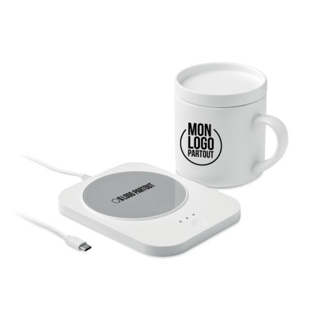 Chargeur sans fil chauffe tasse et mug en céramique 250 ml 