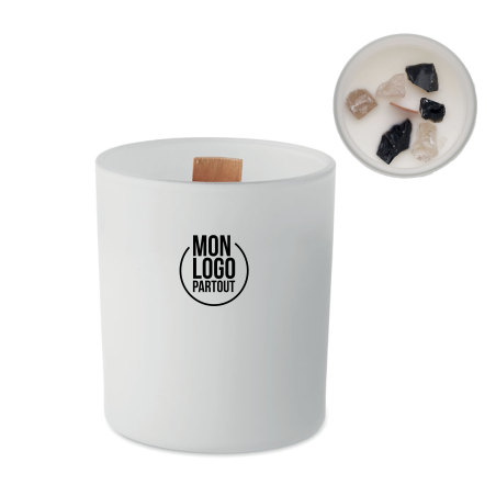 Bougie publicitaire mèche en bois Kivas 