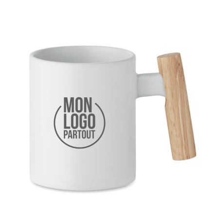 Mug personnalisable en céramique et bois Crenate 320 ml 