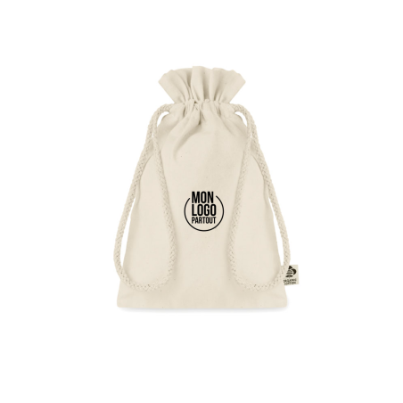 Sac cadeau à cordon en coton bio Amber S 