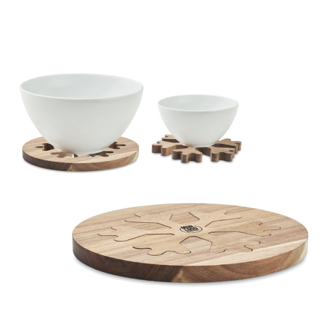 Dessous de plat personnalisés en bois d'acacia Scaglia 