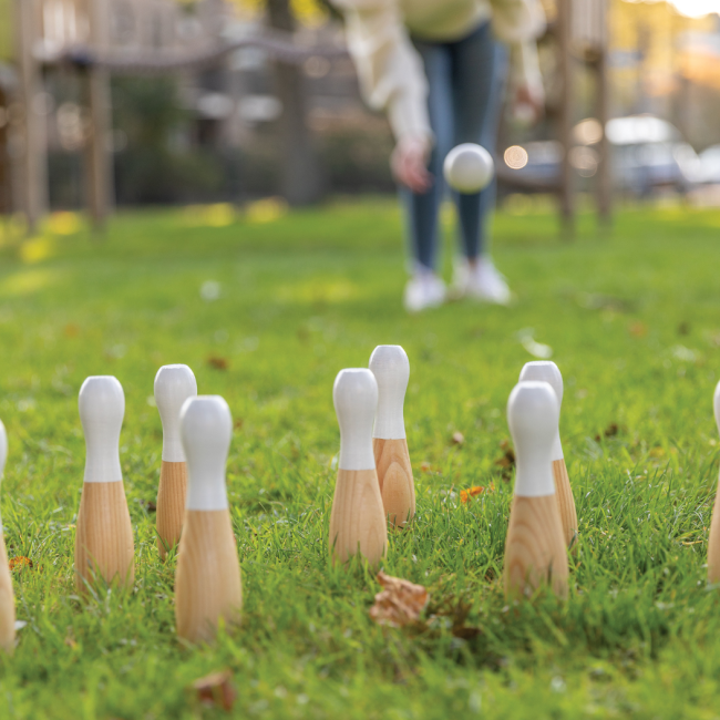 Jeu de quilles personnalisé en bois 