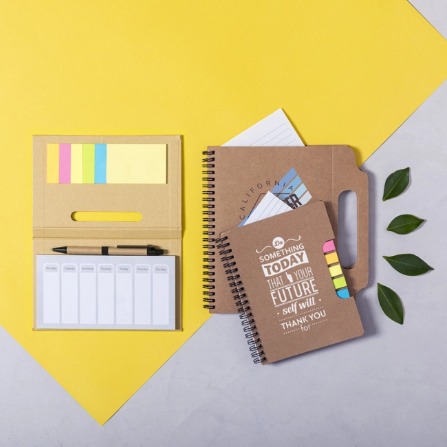 Carnet à spirales avec notes adhésives Tiblan 