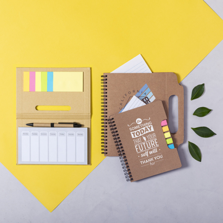 Carnet à spirales avec notes adhésives Tiblan 