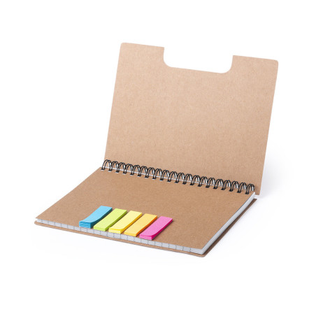 Carnet à spirales avec notes adhésives Tiblan 