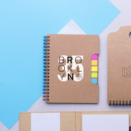 Carnet à spirales avec notes adhésives Tiblan 
