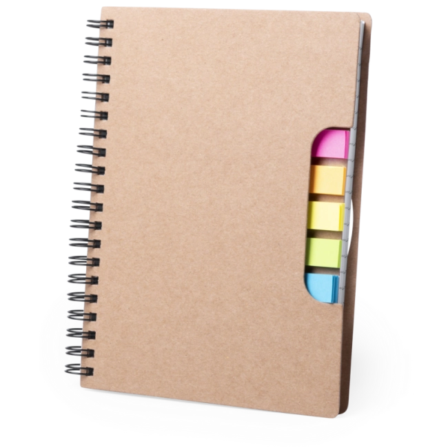 Carnet à spirales avec notes adhésives Tiblan 