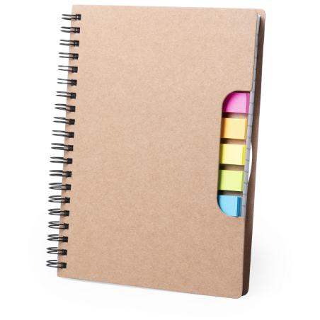 Carnet à spirales avec notes adhésives Tiblan 