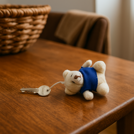 Porte-clés peluche publicitaire Tedchain 