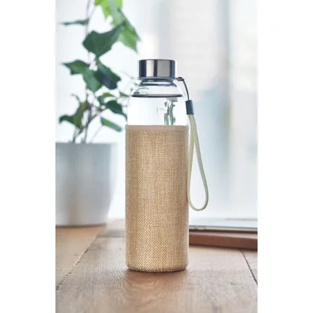 Gourde en verre et toile de jute UTAH 500 ml 