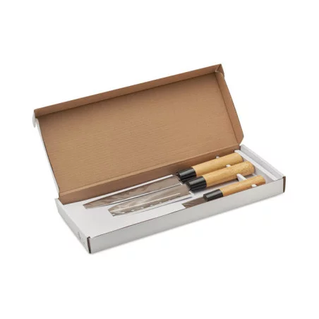 Set publicitaire de 3 couteaux japonais Taki 