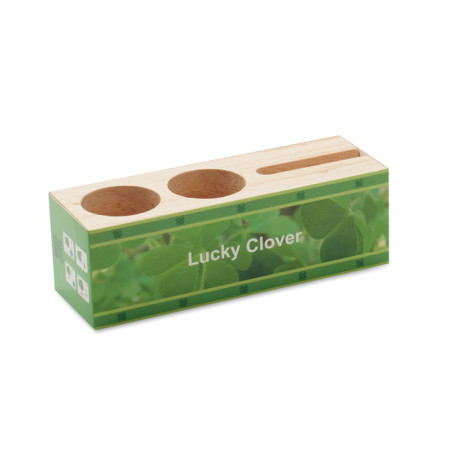 Support de bureau avec graines de trèfle Thila 