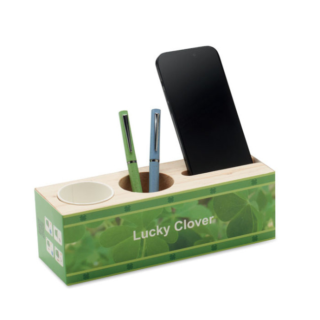 Support de bureau avec graines de trèfle Thila 