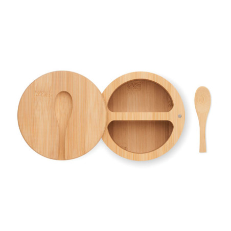 Boîte à Sel En Porcelaine Blanche Avec Sa Petite Cuillère – Style Générique (Occasion)