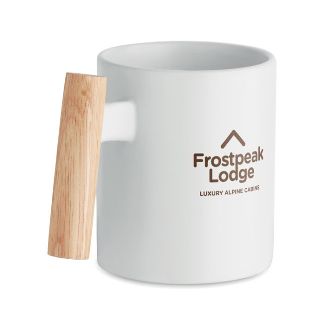 Mug personnalisable en céramique et bois Crenate 320 ml 