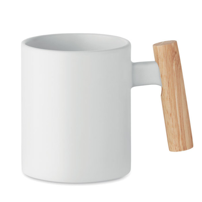 Mug personnalisable en céramique et bois Crenate 320 ml 