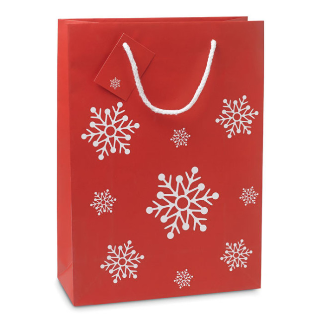 Sac cadeau personnalisé flocons de neige (Grand) 