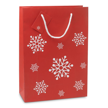 Sac cadeau personnalisé flocons de neige (Grand) 