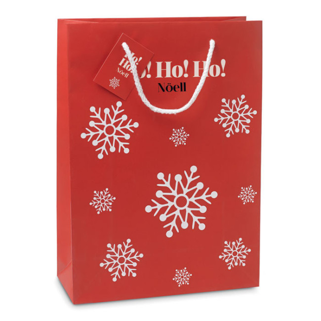 Sac cadeau personnalisé flocons de neige (Grand) 