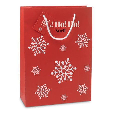 Sac cadeau personnalisé flocons de neige (Grand) 