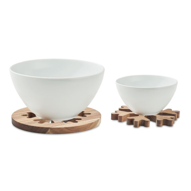 Dessous de plat personnalisés en bois d'acacia Scaglia 