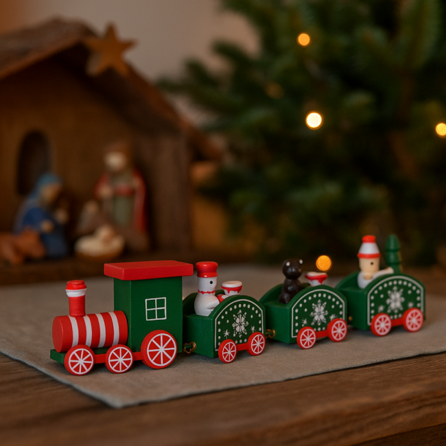Train de Noël personnalisable en bois Juna 