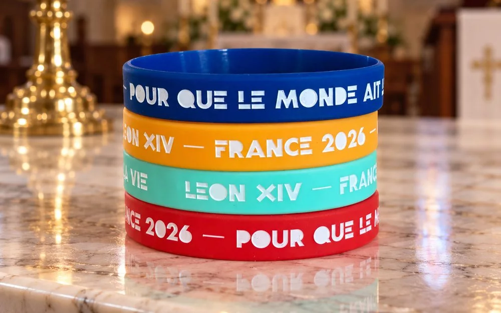 Bracelets en silicone personnalisés Léon XIV France 2026 « Pour que le monde ait la vie »